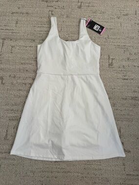 GAP White Sleeveless Mini Dress Square Neck Built in Shorts